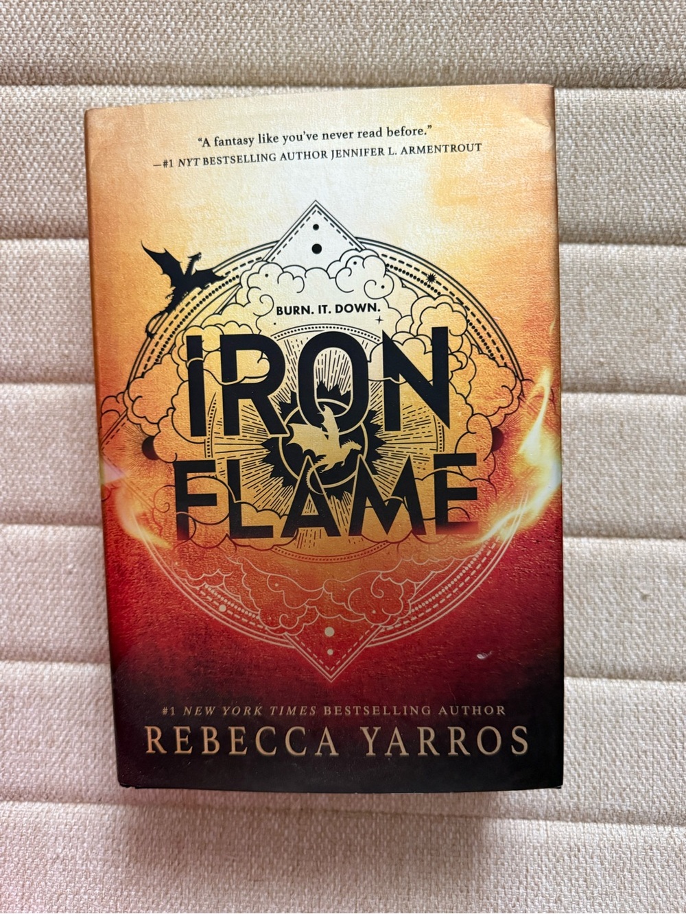 Iron Flame by Rebecca Yarros — Orange and Red Hardback - Fantasy, Dragons